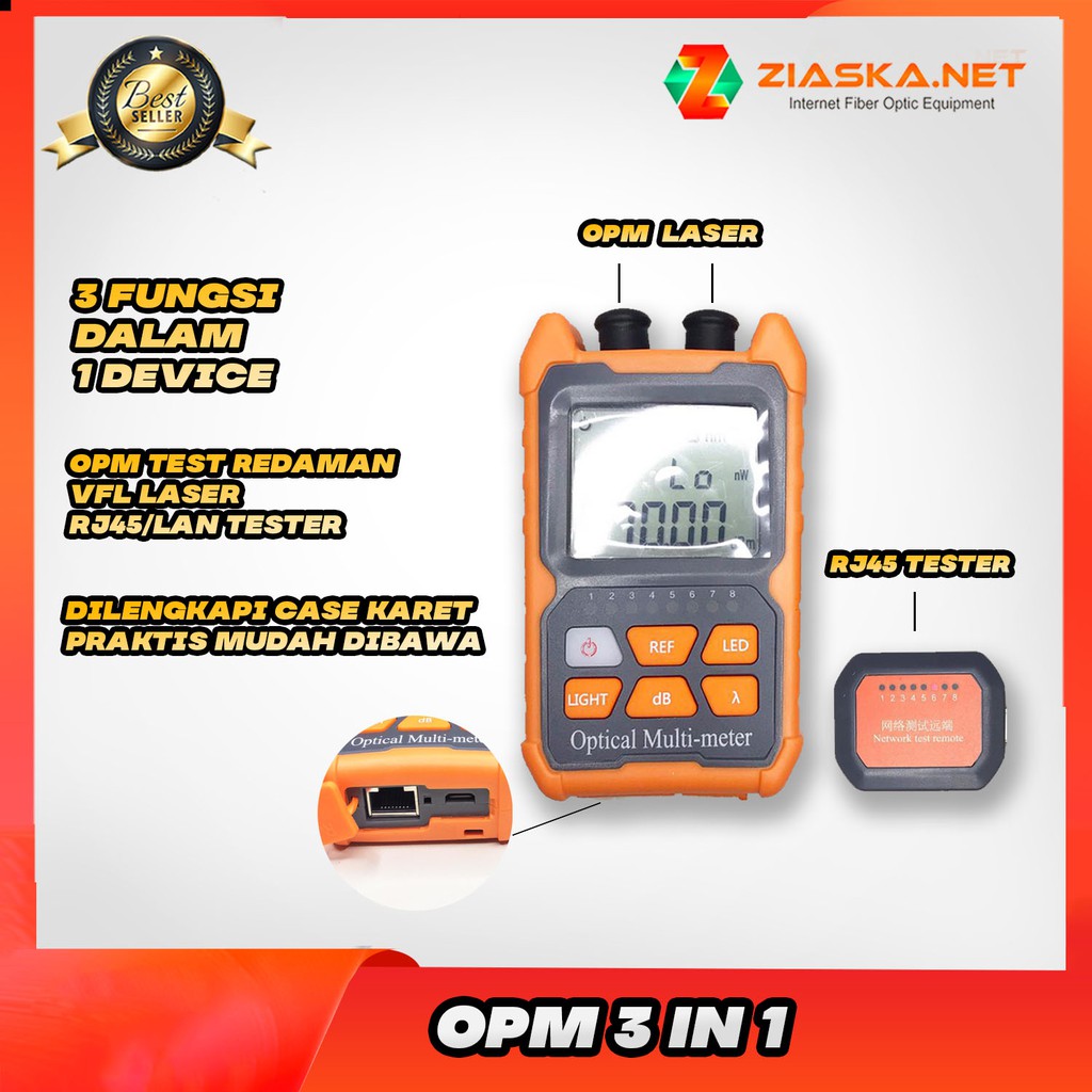 Mini OPM 3 in 1 OPTICAL POWER METER OPM VFL RJ45 LAN Network Tester