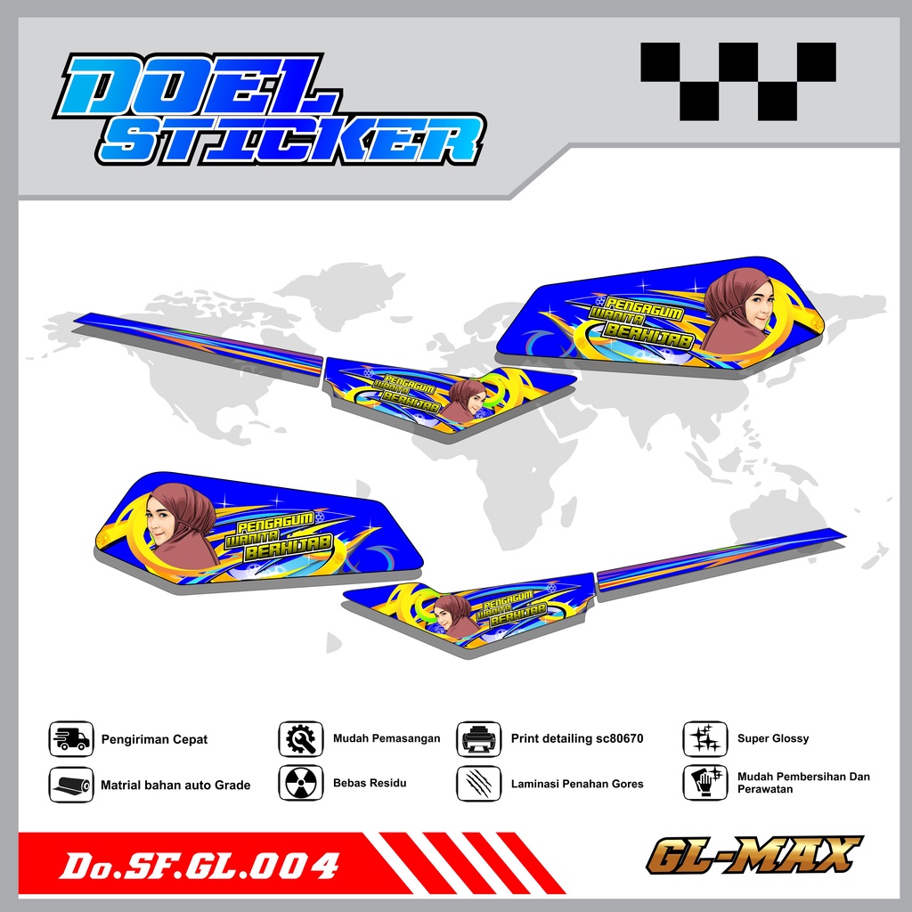 Sticker Striping GL PRO , MAX List Variasi Hologram pelangi,Crome Doel  004