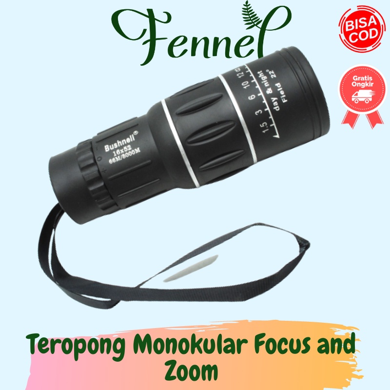 Teropong Monokular Focus and Zoom 66M/8000M 16x52