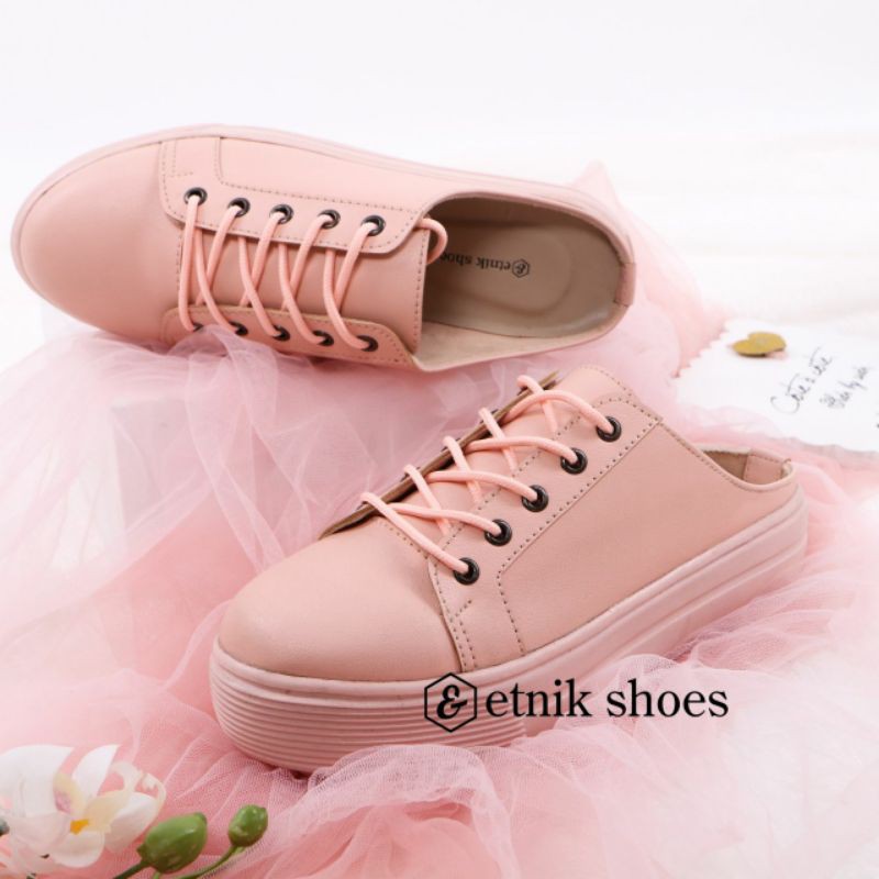 Sepatu Sneakers Selop Wanita wedges Aqilla by Etnikshoes original