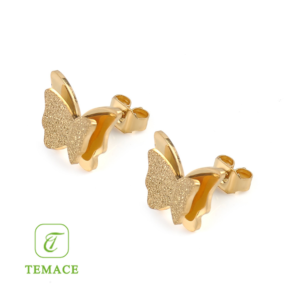 Anting Titanium Wanita Lapis Emas Anti Karat AT106-23