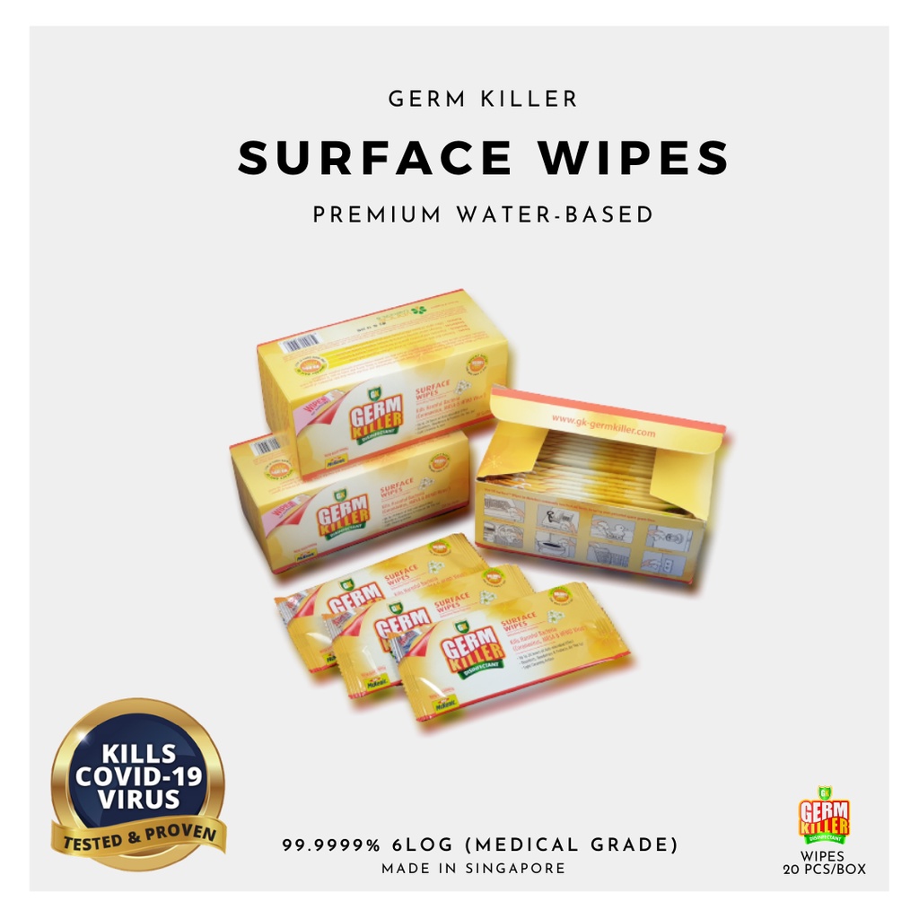 GERM KILLER SURFACE WIPES 20 PCS / BOX