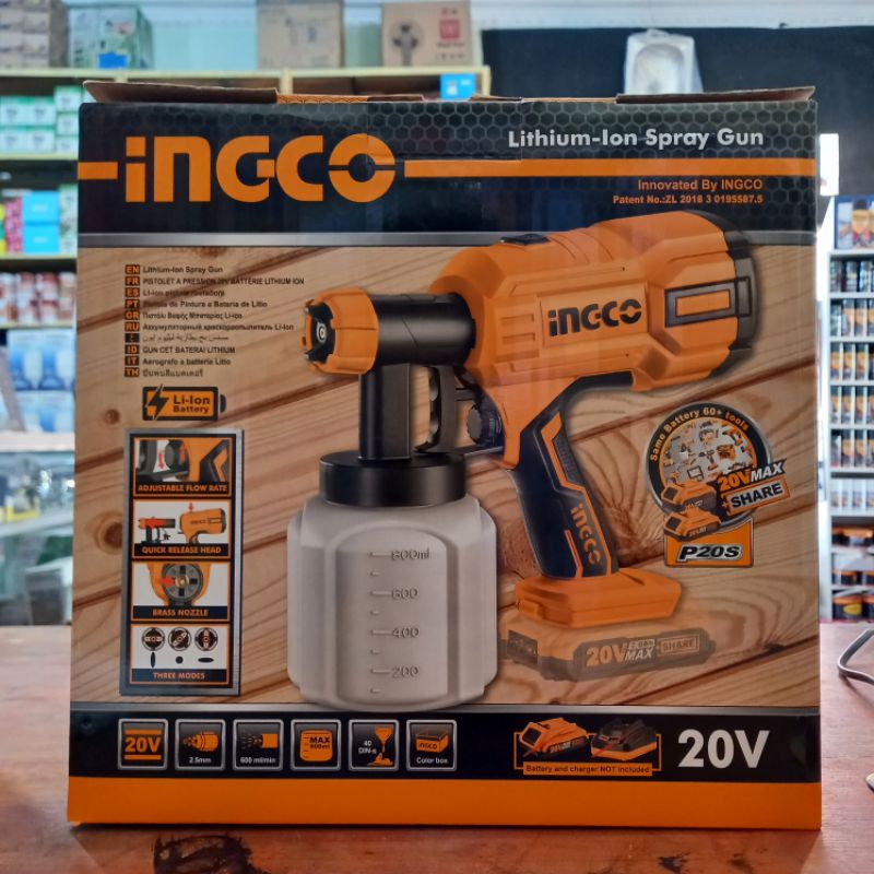 INGCO Spray Gun Listrik Cordless 20 V CSGLI2001
