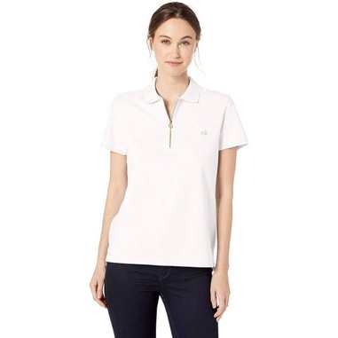 C*LVIN KL*IN WOMEN P*LO ZIP T SHIRT-KAOS WANITA
