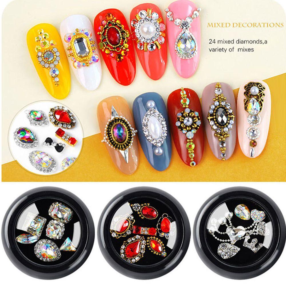 Quinton Hiasan Kuku Bentuk Hati 3D Bahan Metal Untuk Nail Art