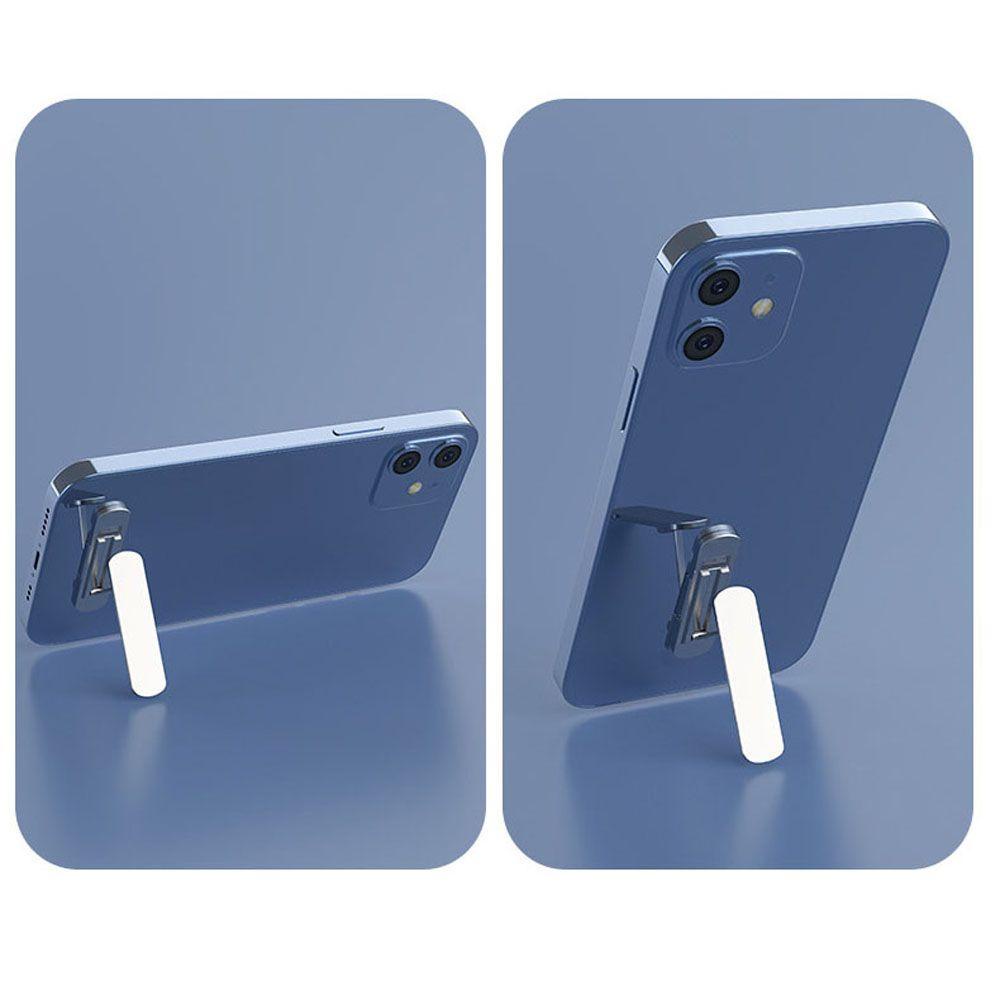 Rebuy Invisible Phone Holder Aluminium Alloy Metal Ultra-Tipis Mobil Mount Kembali Stiker Pemegang Desktop Mendukung Aksesoris Malas Tablet Berdiri Hidden Kickstand Phone Holder