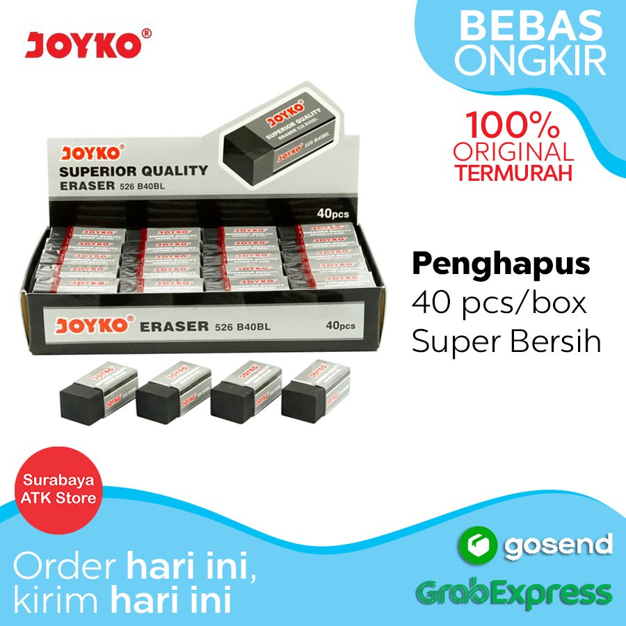 

Eraser Penghapus Joyko 526-B40BL 1 Box 40 Pcs