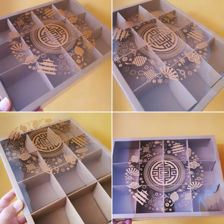 

(5Pcs) Dus Kue Eggtart Sekat 12 Chinese New Year Box Cake Imlek Konyen CNY Sincia Kotak Kemasan Packaging Hampers