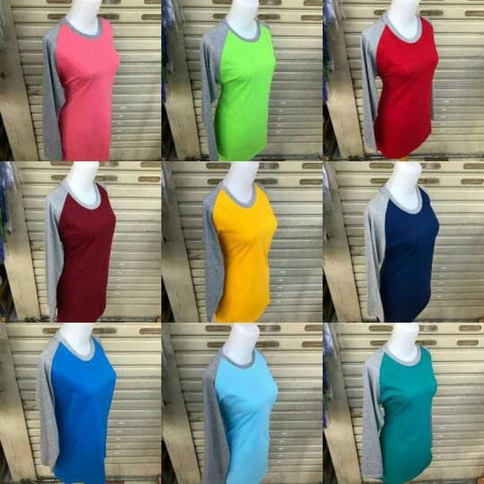 Hijab Kaos Raglan Hijab Cewek / Ladies / Wanita Lgn Panjang Jumbo Xxl