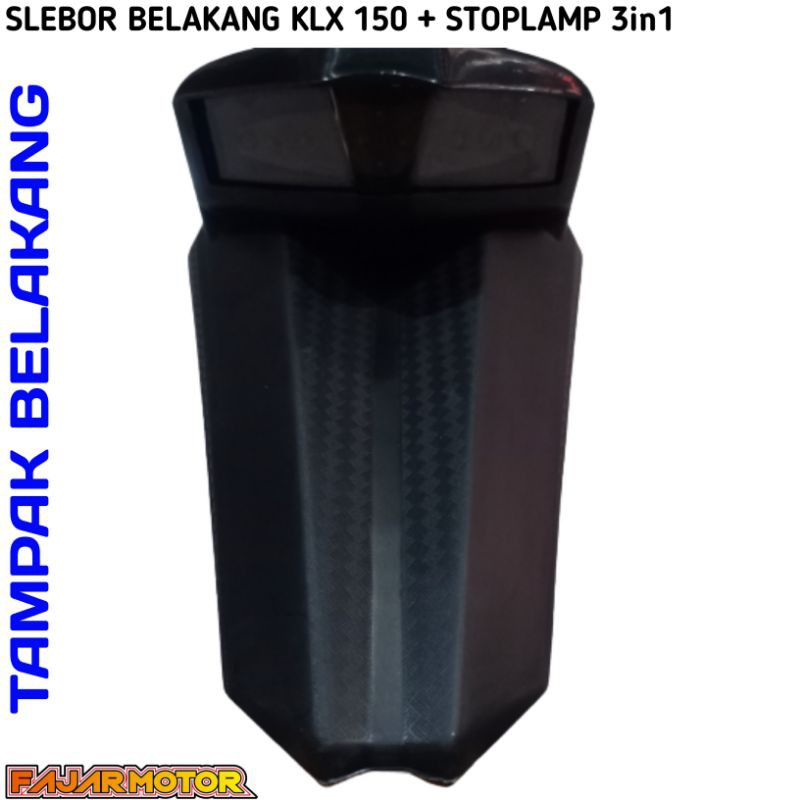 HRV SLEBOR SPAKBOR BELAKANG KLX150 + STOPLAMP LED 3IN1 LASER SPEKBOR