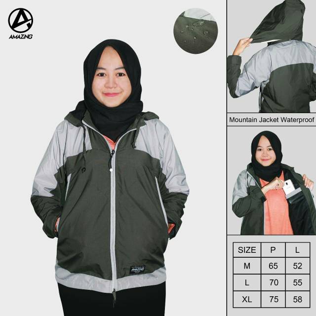 JAKET GUNUNG WATERPROOF WANITA ORIGINAL AMAZING ARMY MISTY