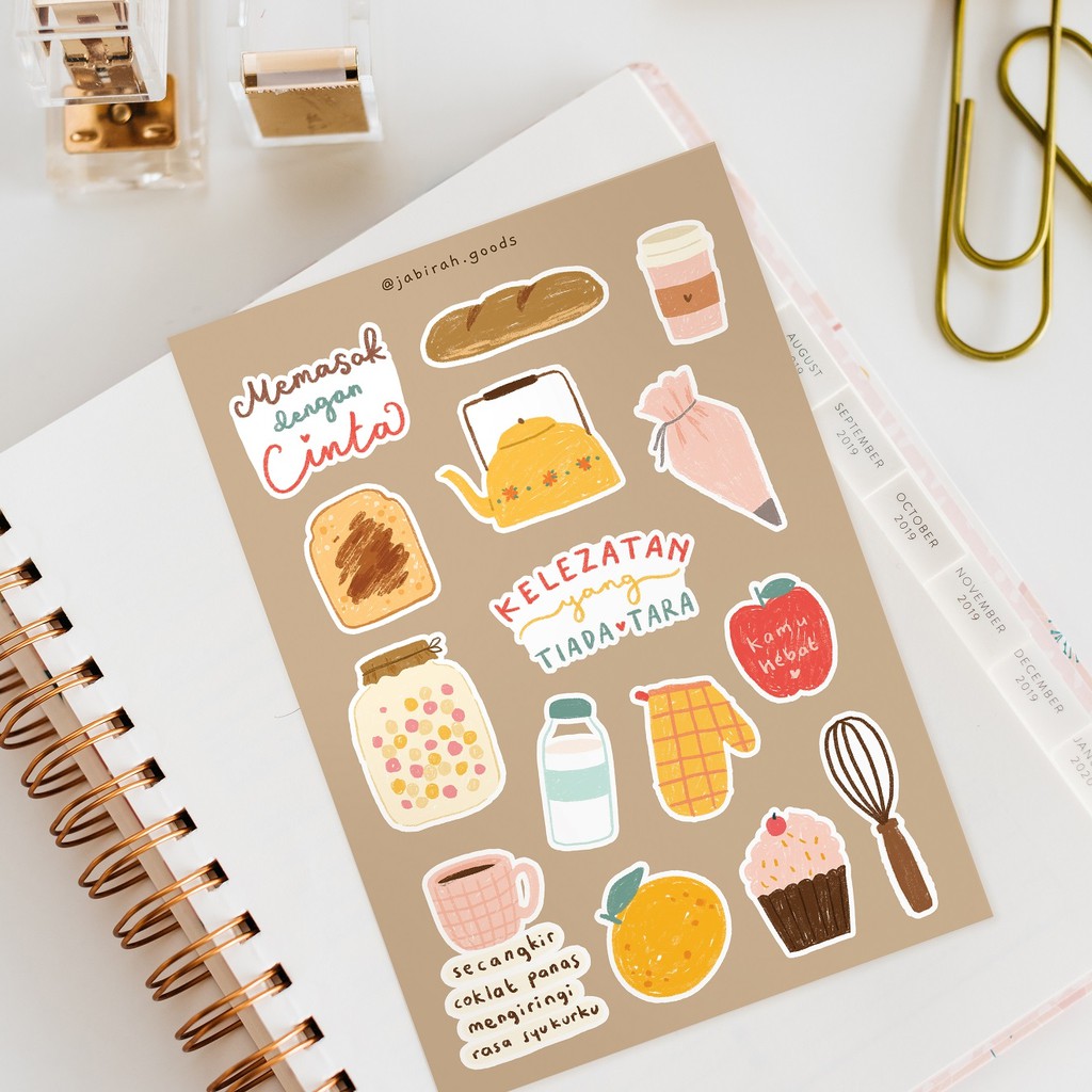 

Sticker Sheet Masak | Stiker Jurnal | Jabirah