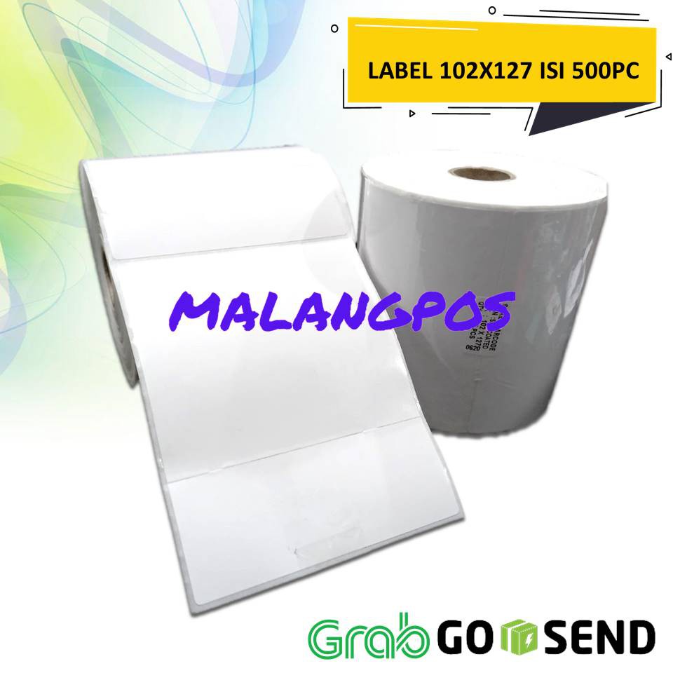 STIKER LABEL BARCODE SEMICOAT 102X127 GAP PORPORASI ISI 500 STICKER RESI JNE JNT PENGIRIMAN PRINTER BARCODE TRANSFER THERMAL