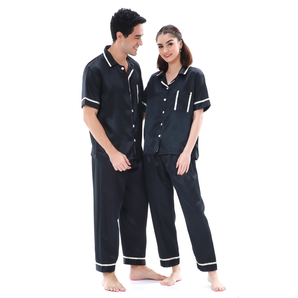 Zavyn Setelan Piyama Couple Satin Ribbon CP