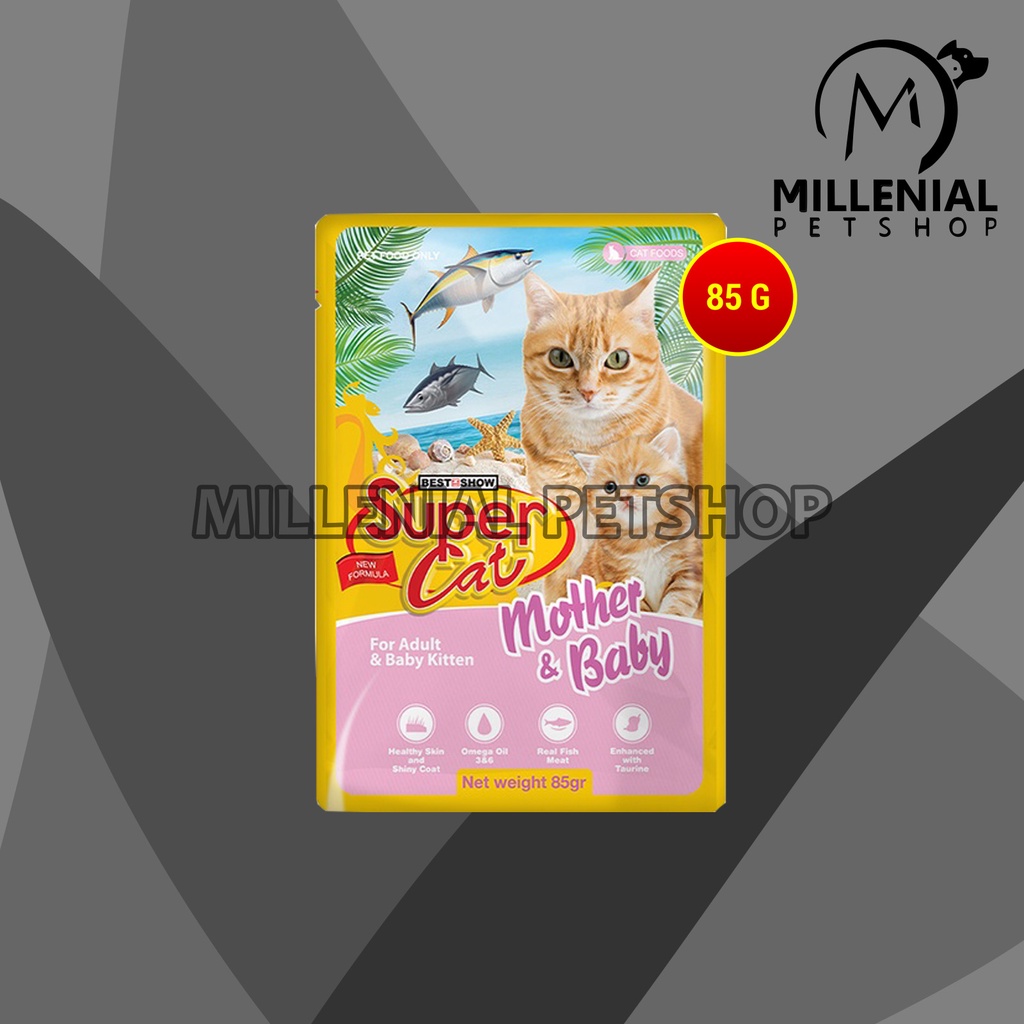 Makanan Kucing basah SUPERCAT kitten pouch 85gr SUPER CAT food