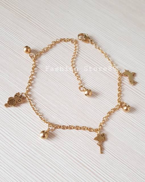 Limited edition gelang tangan kaki motif jurai Titanium Gold Antikarat import /gelang  titanium gold