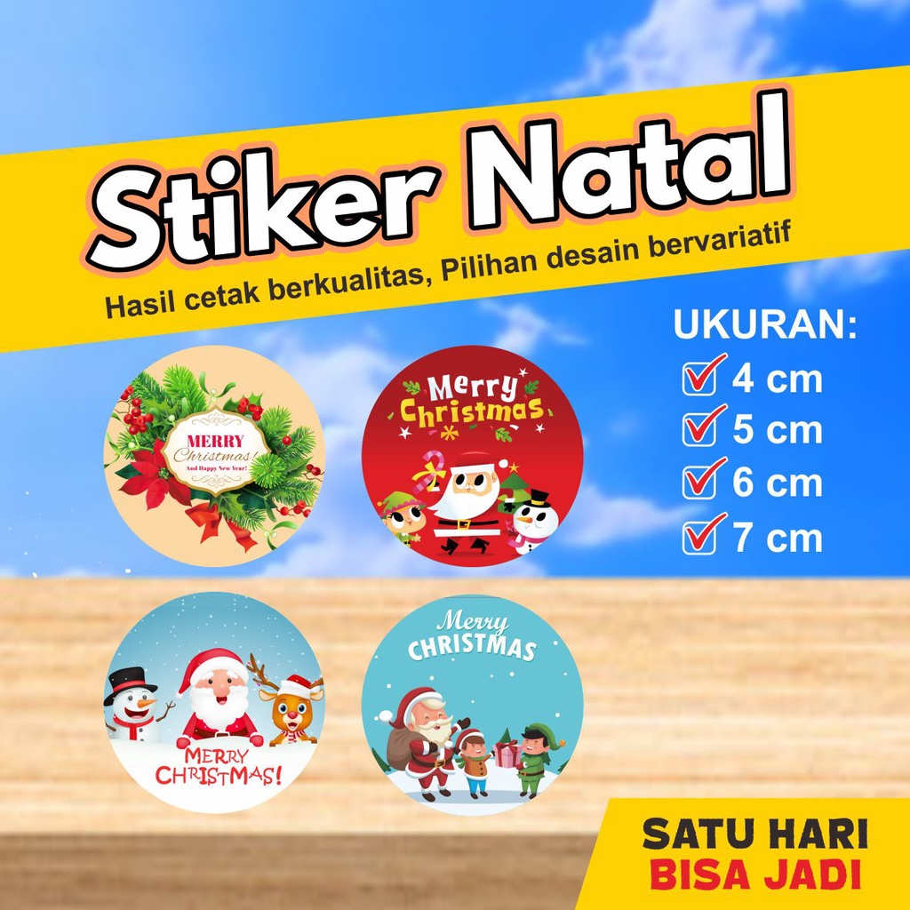 

Stiker Natal Marry Christmas Bulat Ready Stock