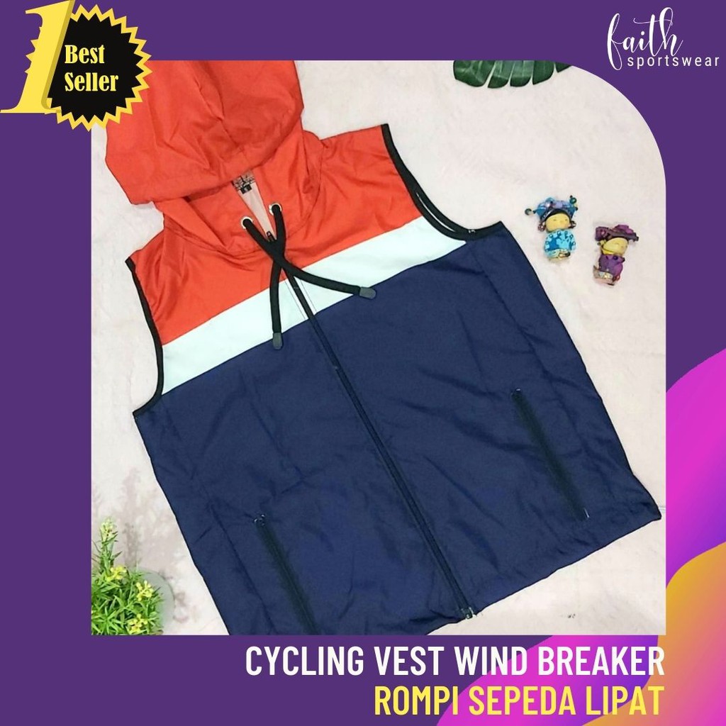 ROMPI OLAH RAGA/ ROMPI SEPEDA HOODIE Wanita/ Cycling Vest Hoodie