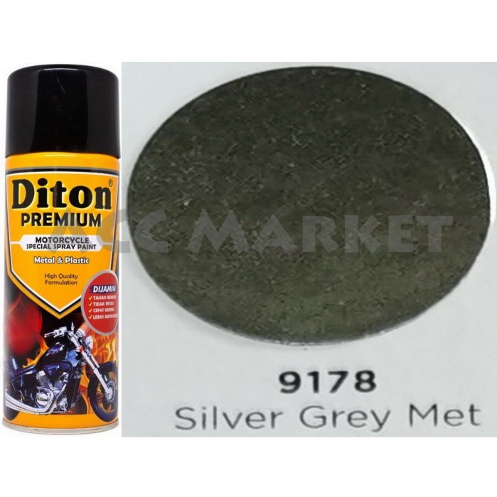 Pilox Diton Premium Pilok Pylox Perak Silver Grey Met 9178