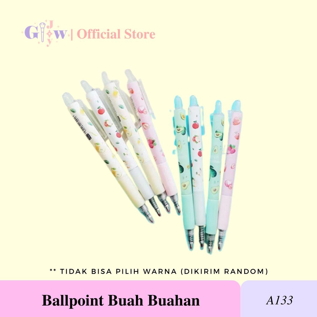 A133 BALLPOINT BUAH BUAHAN disney pulpen tinta biru hitam lucu imut atk alat tulis kantor buku pensil penghapus tipe tip x spidol highlighter surat remaja kertas menggambar sekolah perlengkapan cute murah penggaris aksesories aksesoris stationery plastik