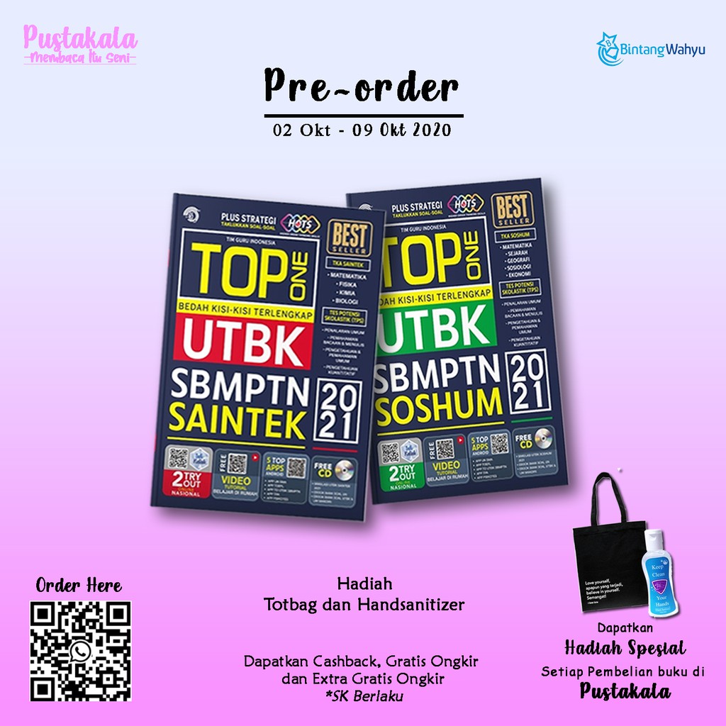 Buku SBMPTN Top One Bedah Kisi Kisi UTBK SBMPTN Saintek Soshum 2021