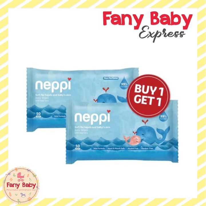 NEPPI TISSUE BASAH WIPES BUY 1 GET 1 - 50'S [BEST SELLER]