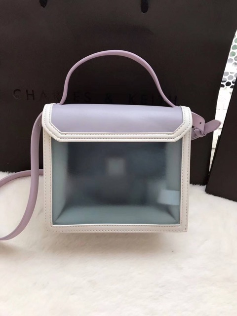 See Through Effect Buckled Bag