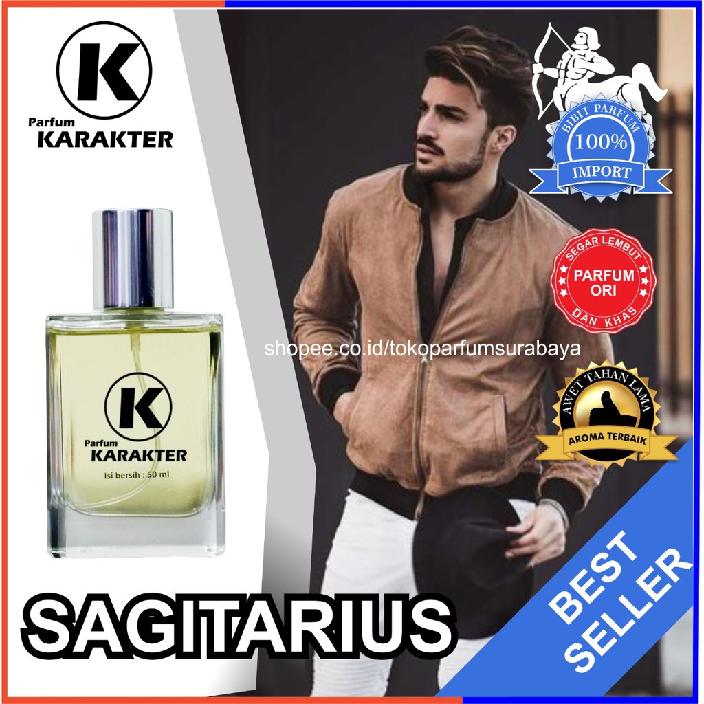 Bisa Cod | Parfum Cowok Zodiak Sagitarius | Bibit Parfum Import Wangi &amp; Tahan Lama | Kemasan 50ml