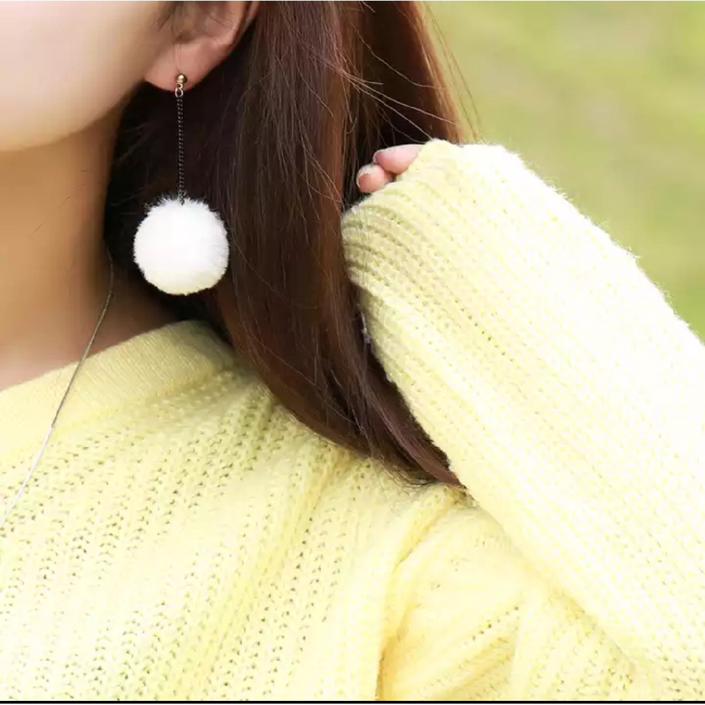 Anting pompom anting korea anting wanita anting panjang anting hijab 470