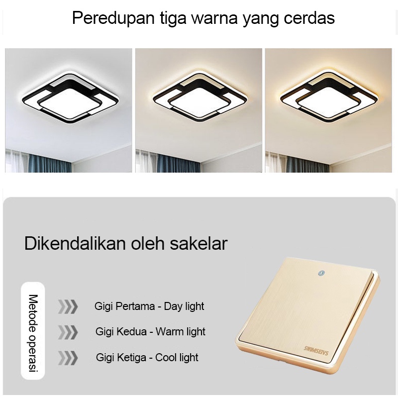 Golden LED Plafon 3 Warna Nordic Minimalis