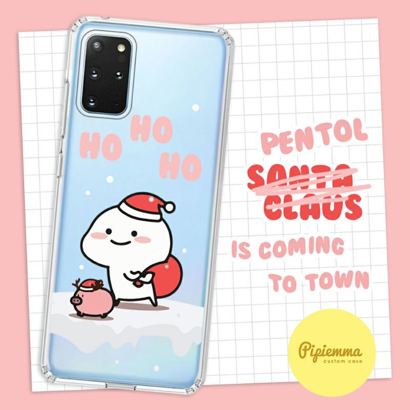 casing pentol quby Christmas lucu unyu cute custom nama softcase premium iphone samsung oppo xiaomi