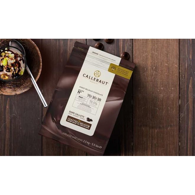 

9gli callebaut dark chocolate couverture 70,5%, 500 gram 2gcp