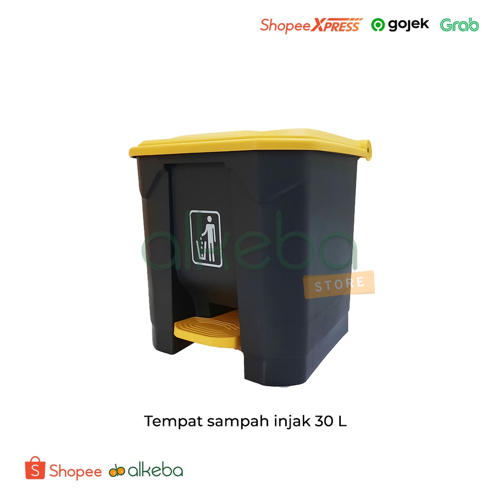 Tempat sampah injak abu kuning 30 L