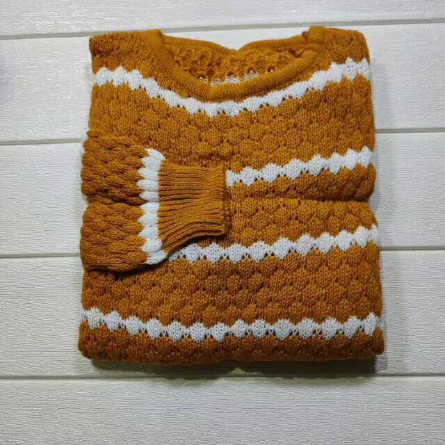 Atasan wanita Baju Rajut ZIGGY TRIBAL - Sweater Stripe ZIGGY SALUR TEBAL-6