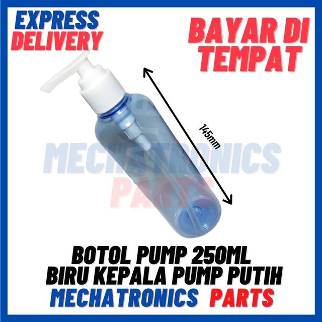 [DEV-9424] BOTOL PUMP 250ML BIRU KEPALA PUMP PUTIH