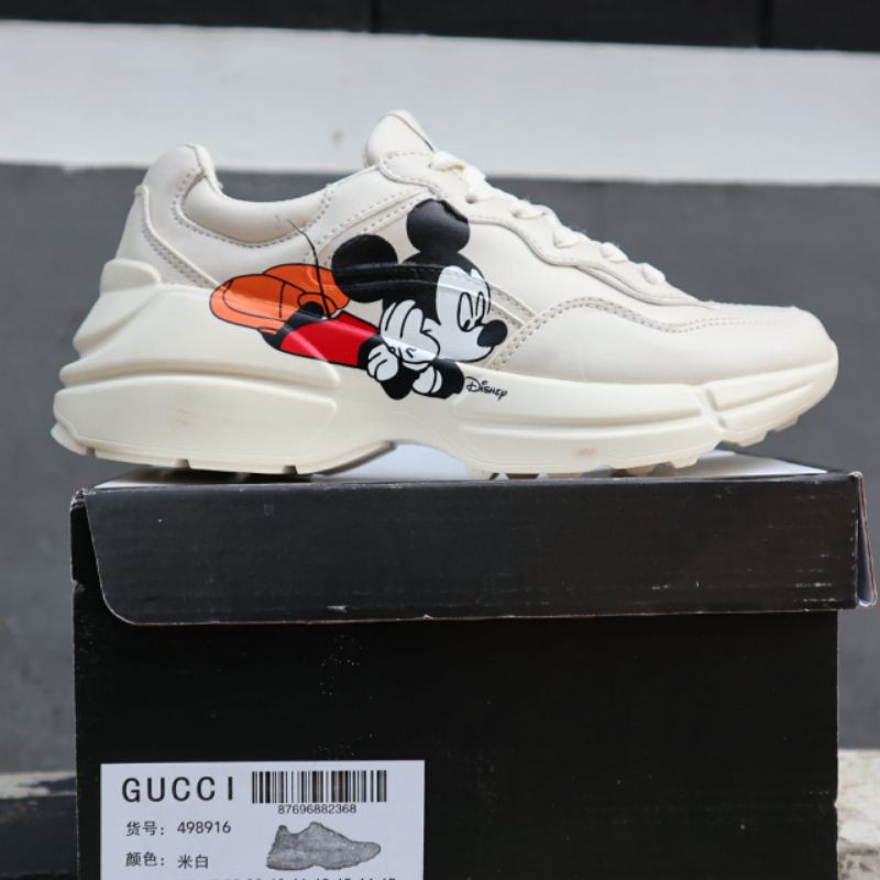 Sepatu Gucci Rhyton Mickey Mouse Sepatu Premium. Sepatu Olahraga