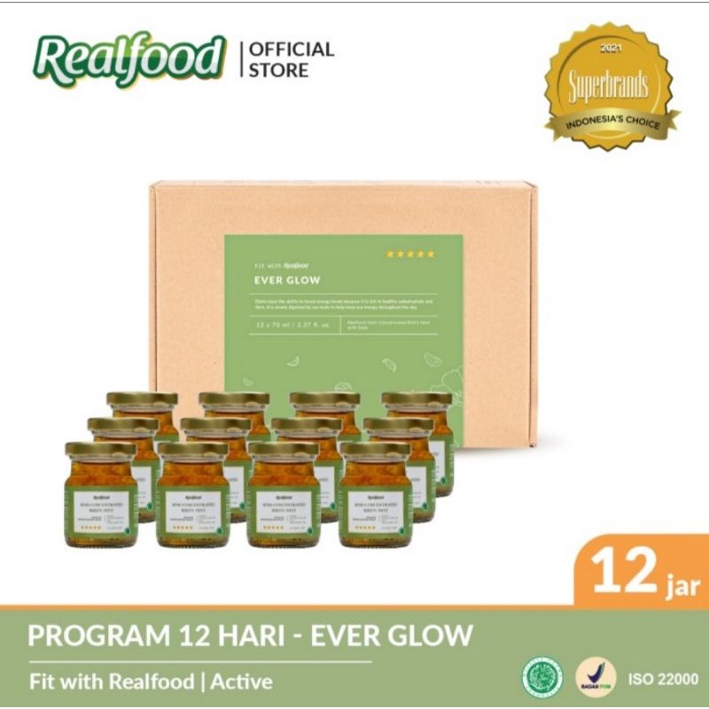 

Realfood Everglow Minuman Sarang Burung Walet + Kurma 12jar