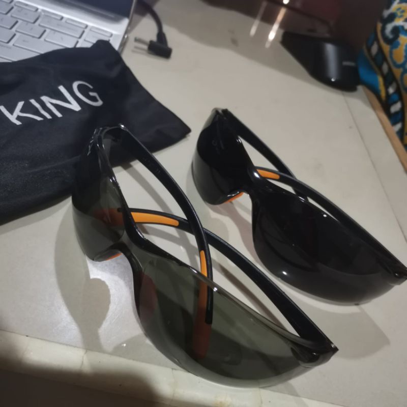 Kacamata Safety Smoke Mirror Black Bening Kaca Mata Proyek Kings