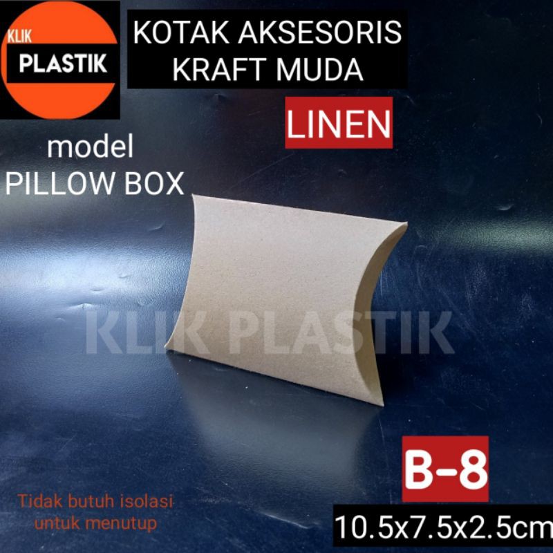 

ISI 36 KOTAK AKSESORIS B8 KRAFT TUA TEMPAT SOUVENIR PILLOW BOX BUNGKUS KADO