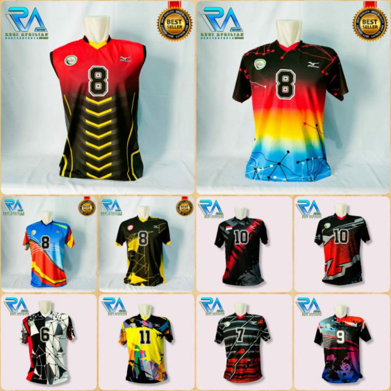 Jersey Voli Volly Cowok/Cewek Full printing depan belakang All size
