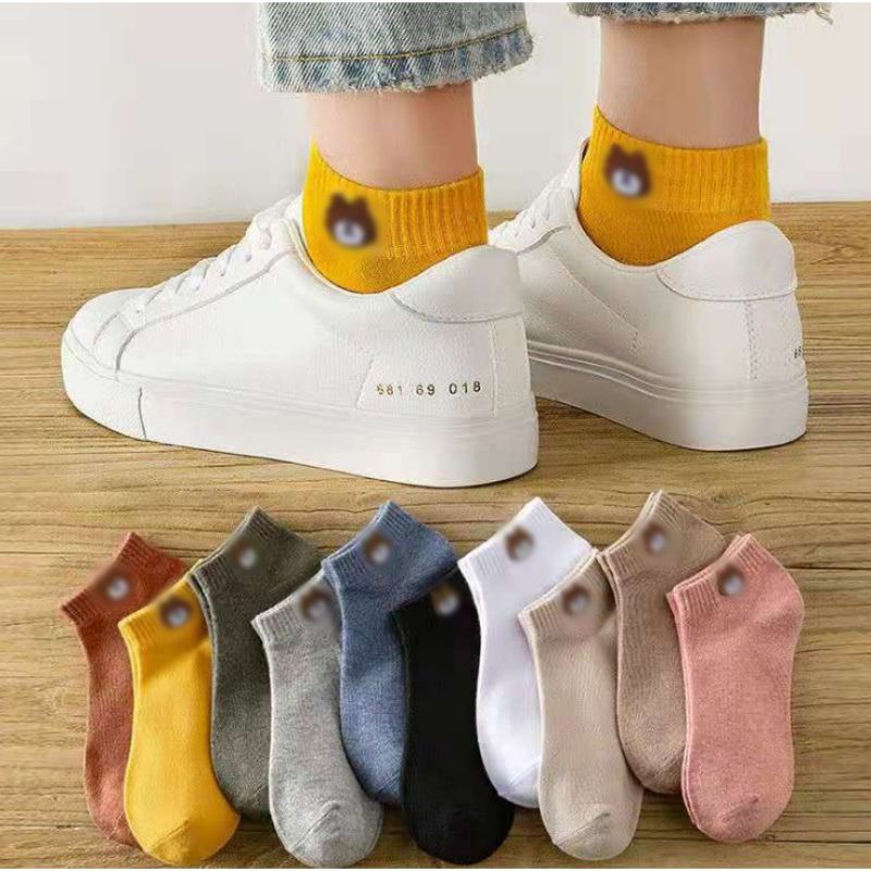 Kaos Kaki Brown / Kaos Kaki Ankle Cute / Socks / Short Socks/ Sepatu