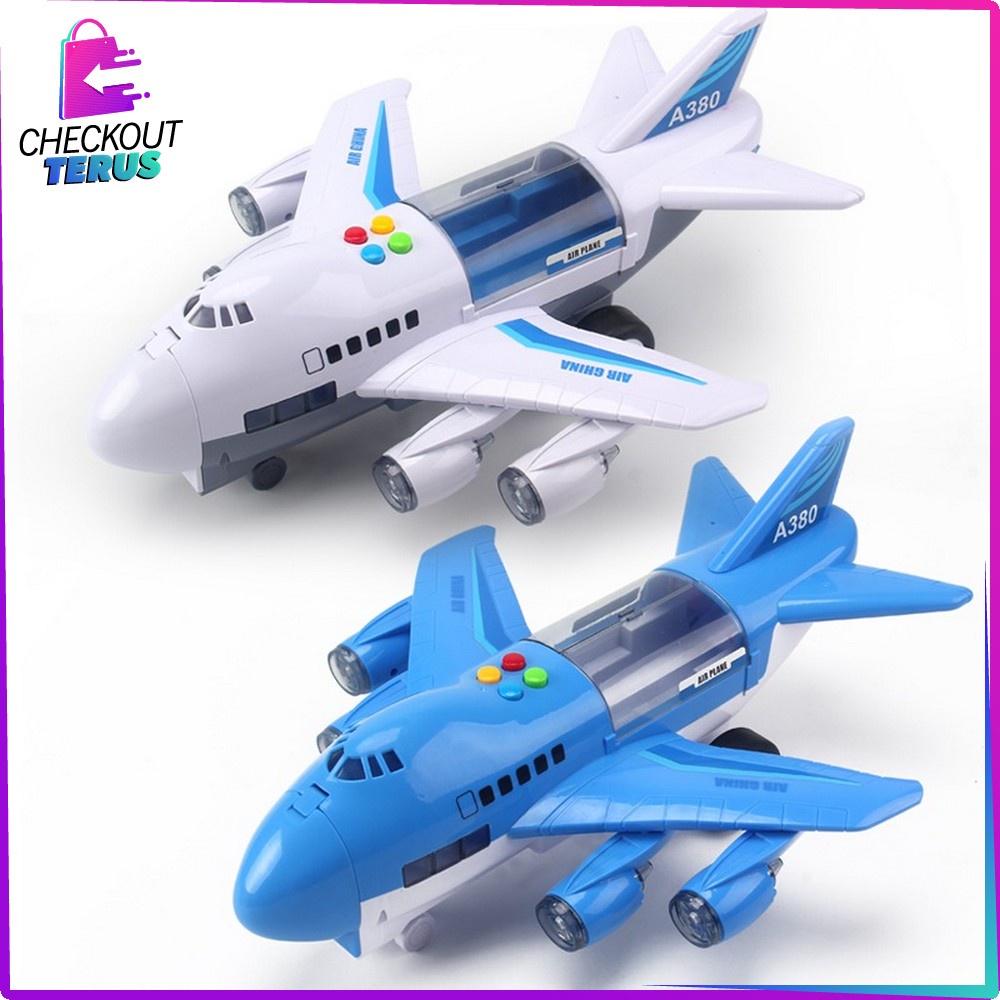 CT M226 M229 Mainan Pesawat Terbang Inersia Plane assemble Musik Flash Airbus DIY Helicopter Mobil Bongkar Pasang Mainan Anak