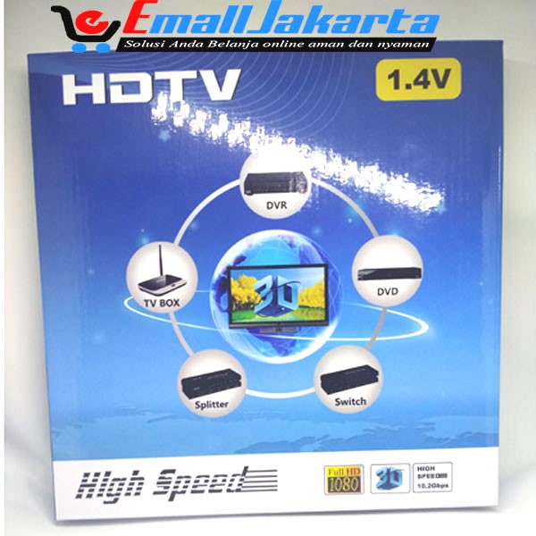 Kabel Hdmi to Hdmi 20M Flat Versi 1.4 3D 1080P 20m male to male