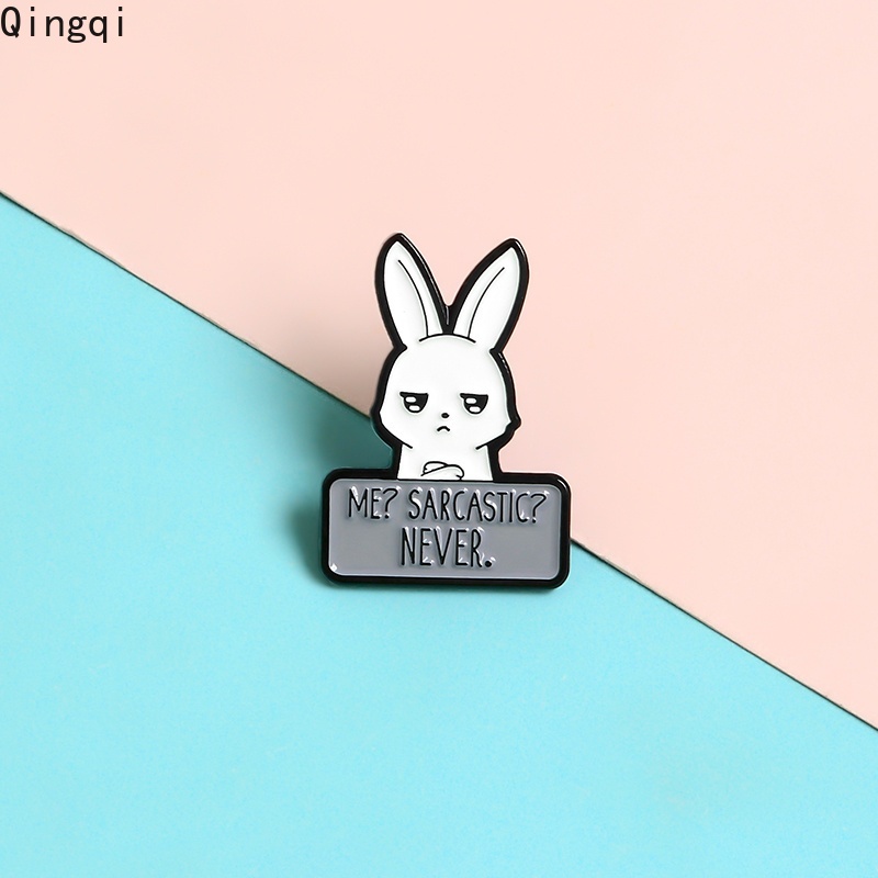 Bros Pin Enamel Bentuk Hewan Kelinci Never Genius Untuk Aksesoris Pakaian