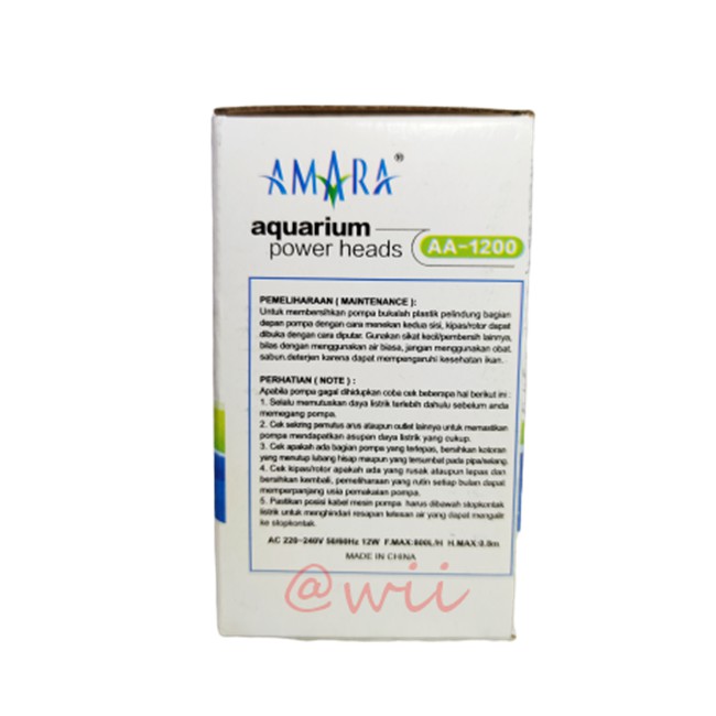 amara aa-1200 aa 1200 aa1200 mesin Pompa aquarium aquascape