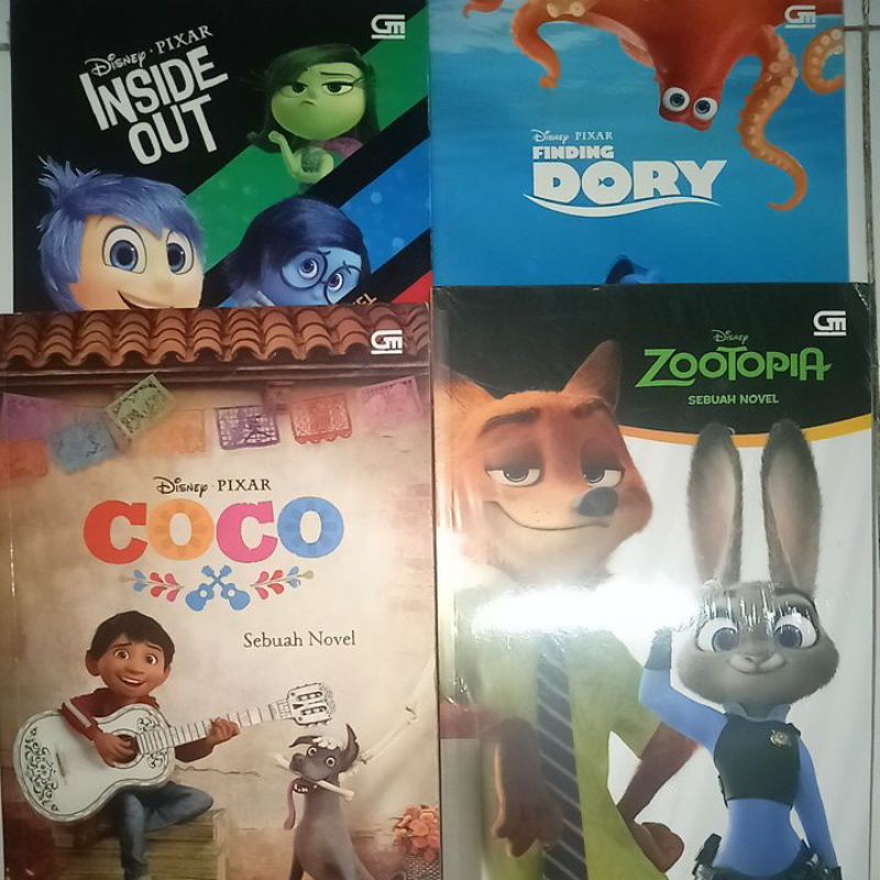 Novel Disney Coco / Inside Out / Zootopia / Finding Dory Penerbit Gramedia Pustaka Utama