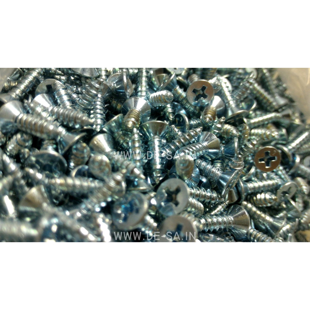 100 x Moon Lion Skrup #4 x 12MM - Self Tapping Flat Head Screw (Skrup Lion #4 X 1/2&quot;)