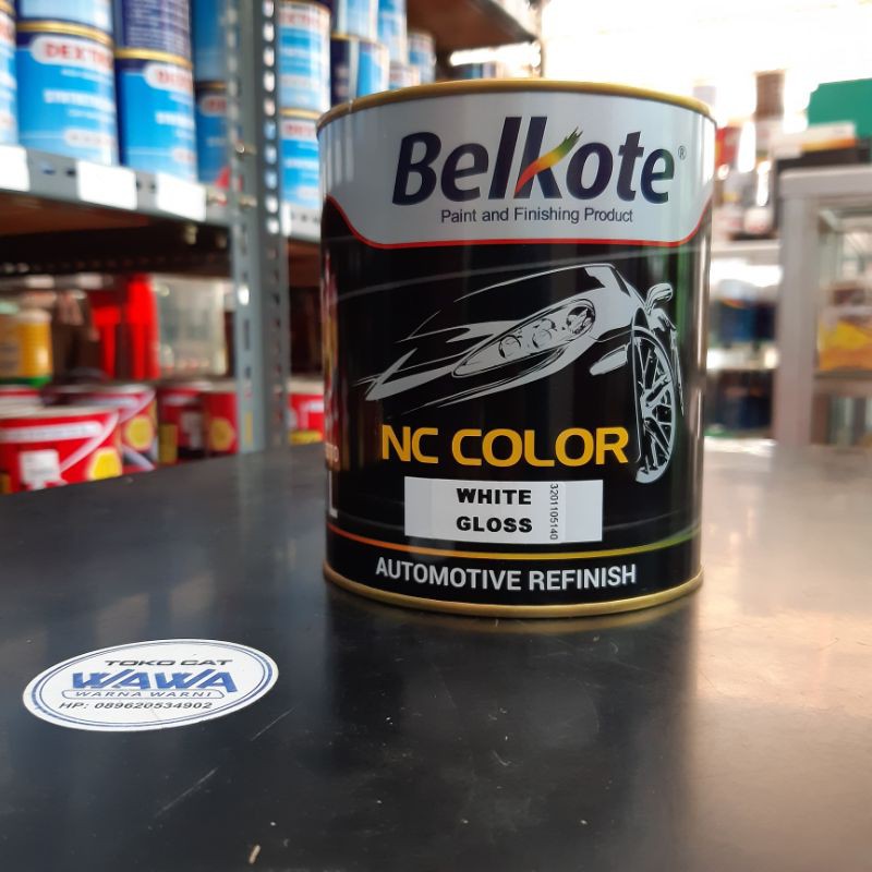 cat duco Belkote nc color white gloss / black gloss / black doff / jet black 200gr kemasan kaleng