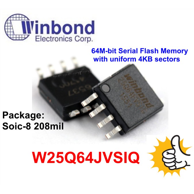 Winbond W25Q64 ic SPI Flash EEPROM BIOS ROM