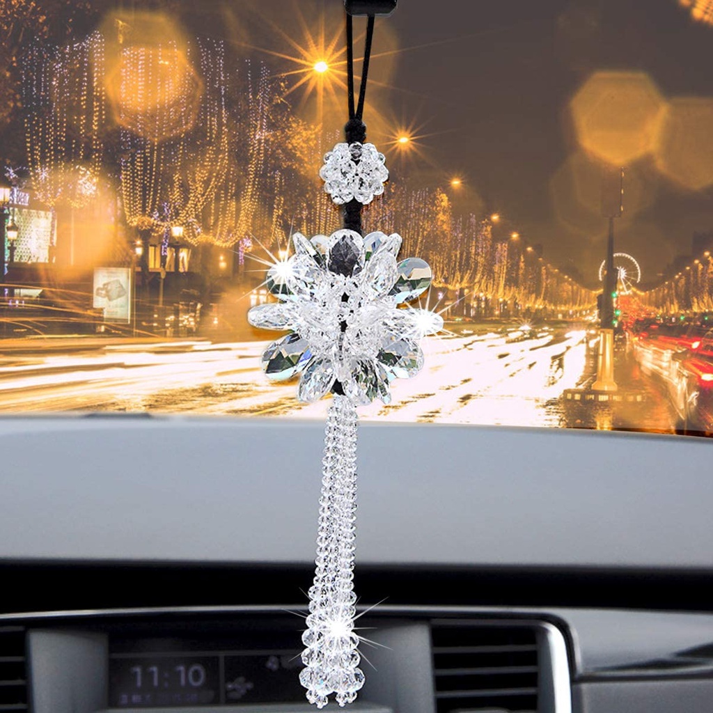 Car Crystal Pendant Swarovski | Gantungan Depan Pajangan Bunga Spion Tengah Mobil